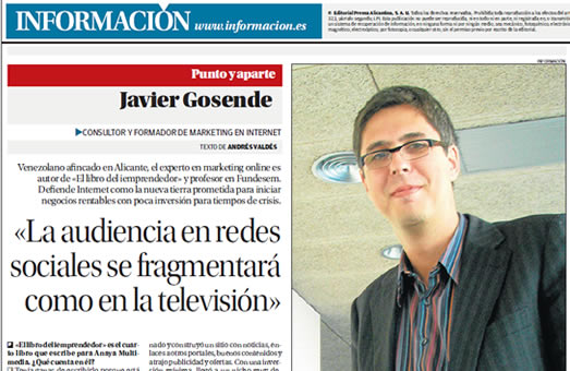 Entrevista Javier Gosende Diario Información