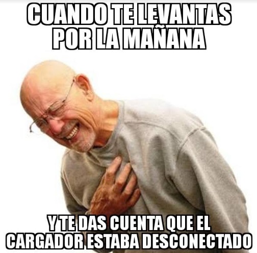 cargador movil por la mañana