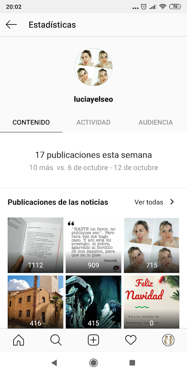 estadisticas instagram horas publicacion luciayelseo