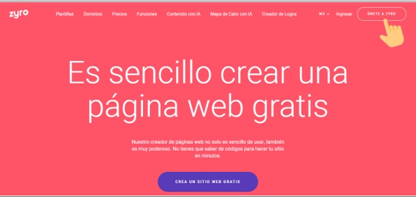 zyro plataforma creador paginas webs