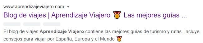 aprendizaje viajero resultados en google