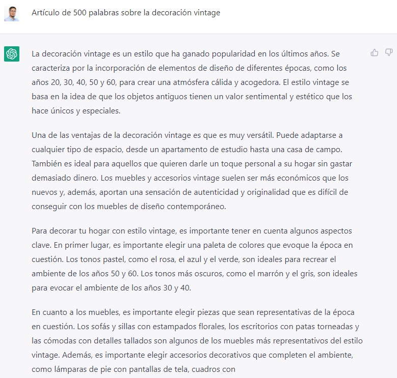 chat gpt redacción artículo
