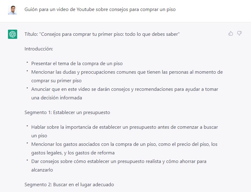 chat gpt guión video