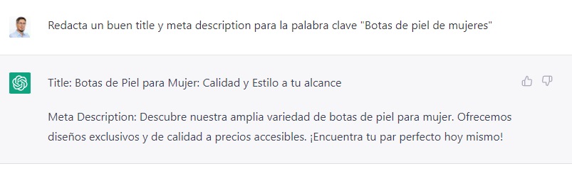 chat gpt seo title y description