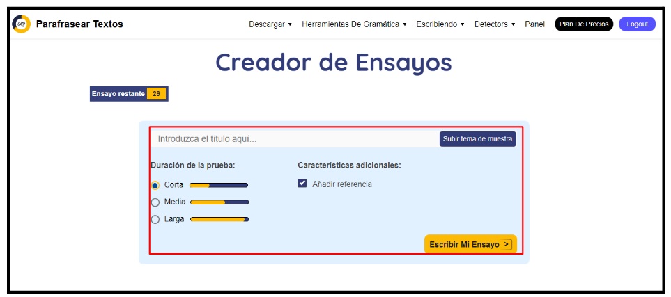 creador de ensayos 2