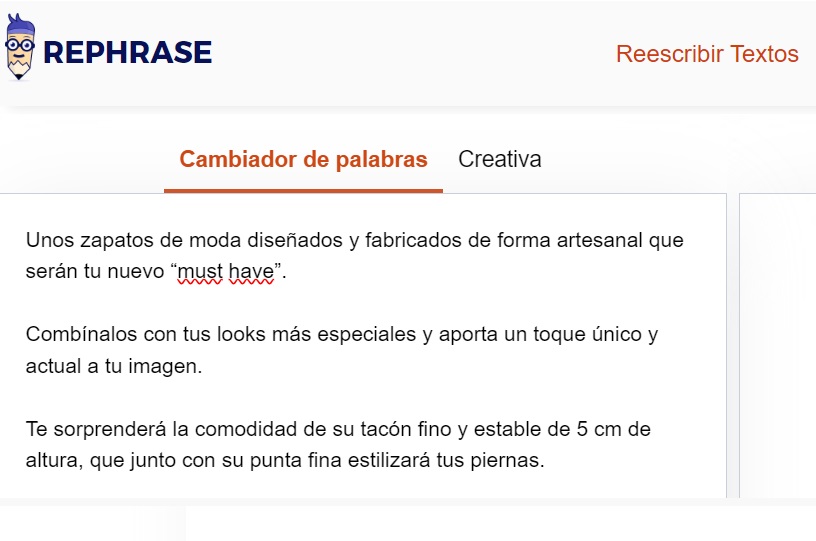 herramienta reescribir textos