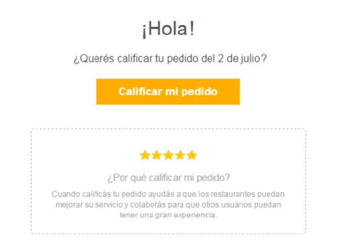Ejemplo pedir opiniones tienda online