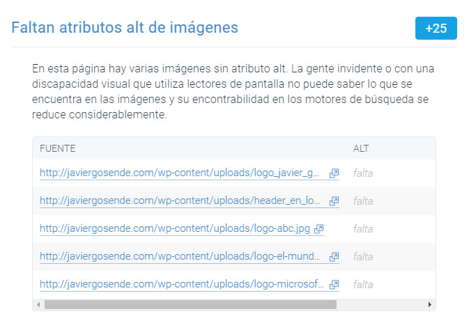 content king analisis etiqueta alt imagenes