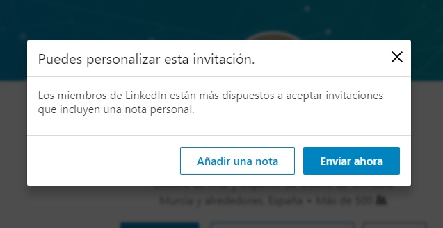 enviar una nota contacto linkedin
