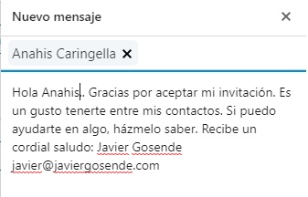 mensaje de gracias contacto linkedin